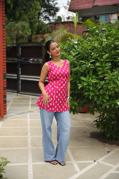 La La Pink Short Kurti