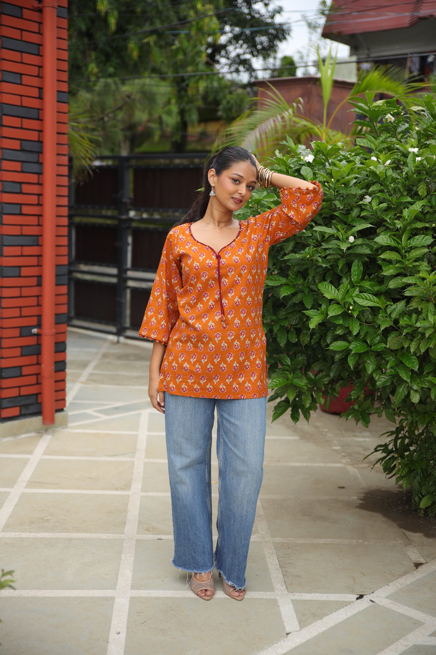 Gerua Short Kurti