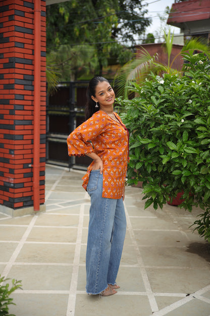 Gerua Short Kurti