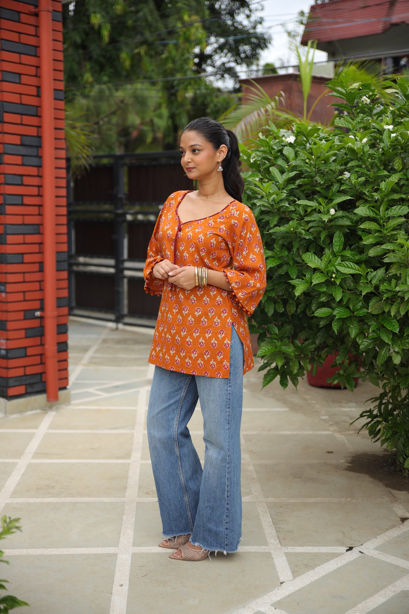Gerua Short Kurti