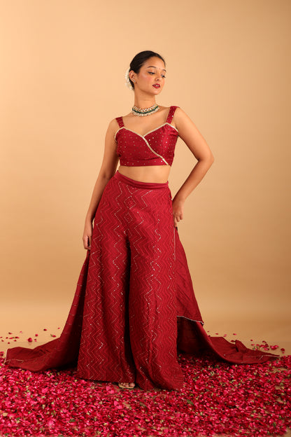 Sindori Laal Co-ord Set with Dupatta