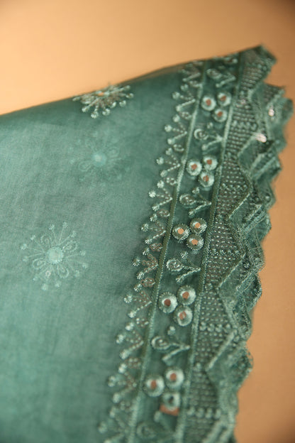 Sea Green Organza Dupatta