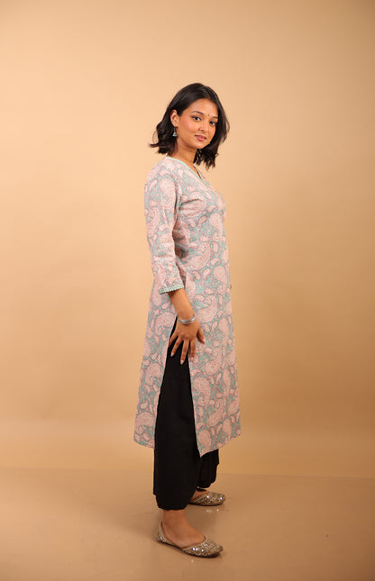 Sky Blue Long Kurti