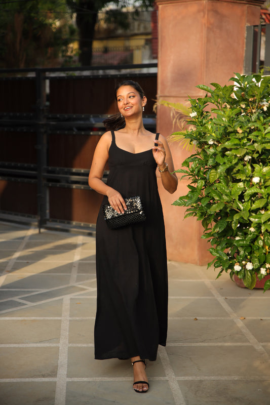 Black Slit Maxi Dress