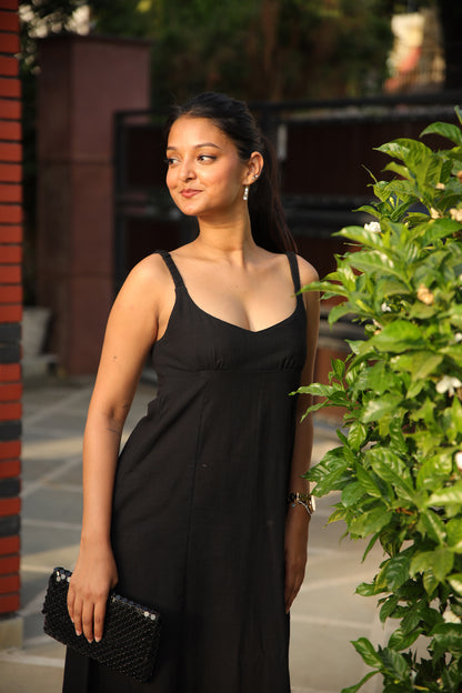 Black Slit Maxi Dress