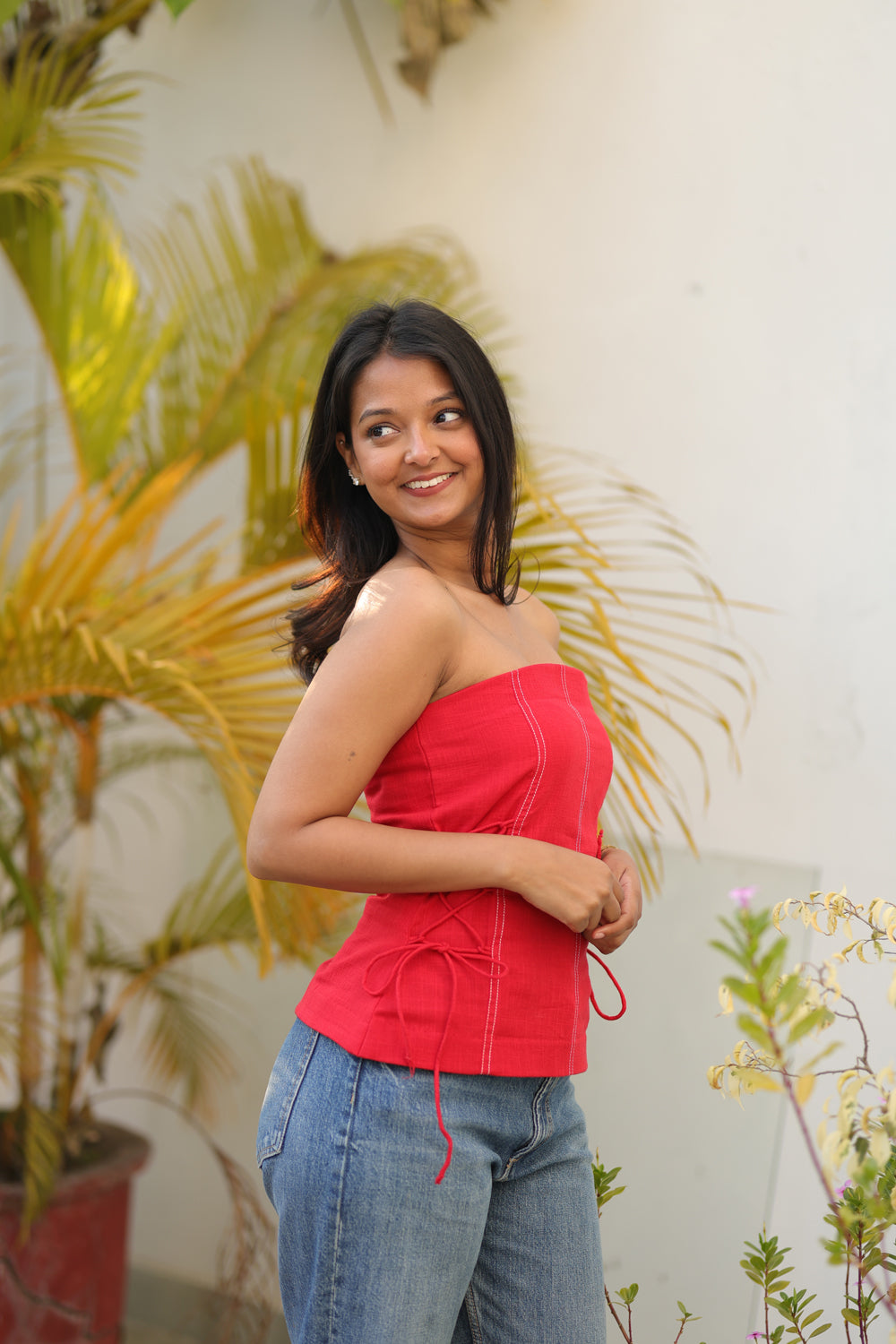 Red Off-Shoulder Top