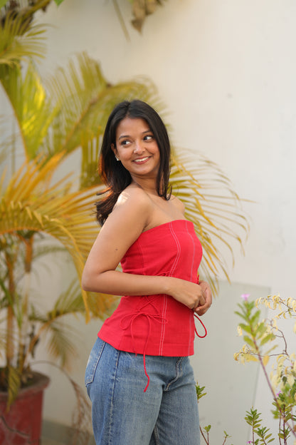 Red Off-Shoulder Top