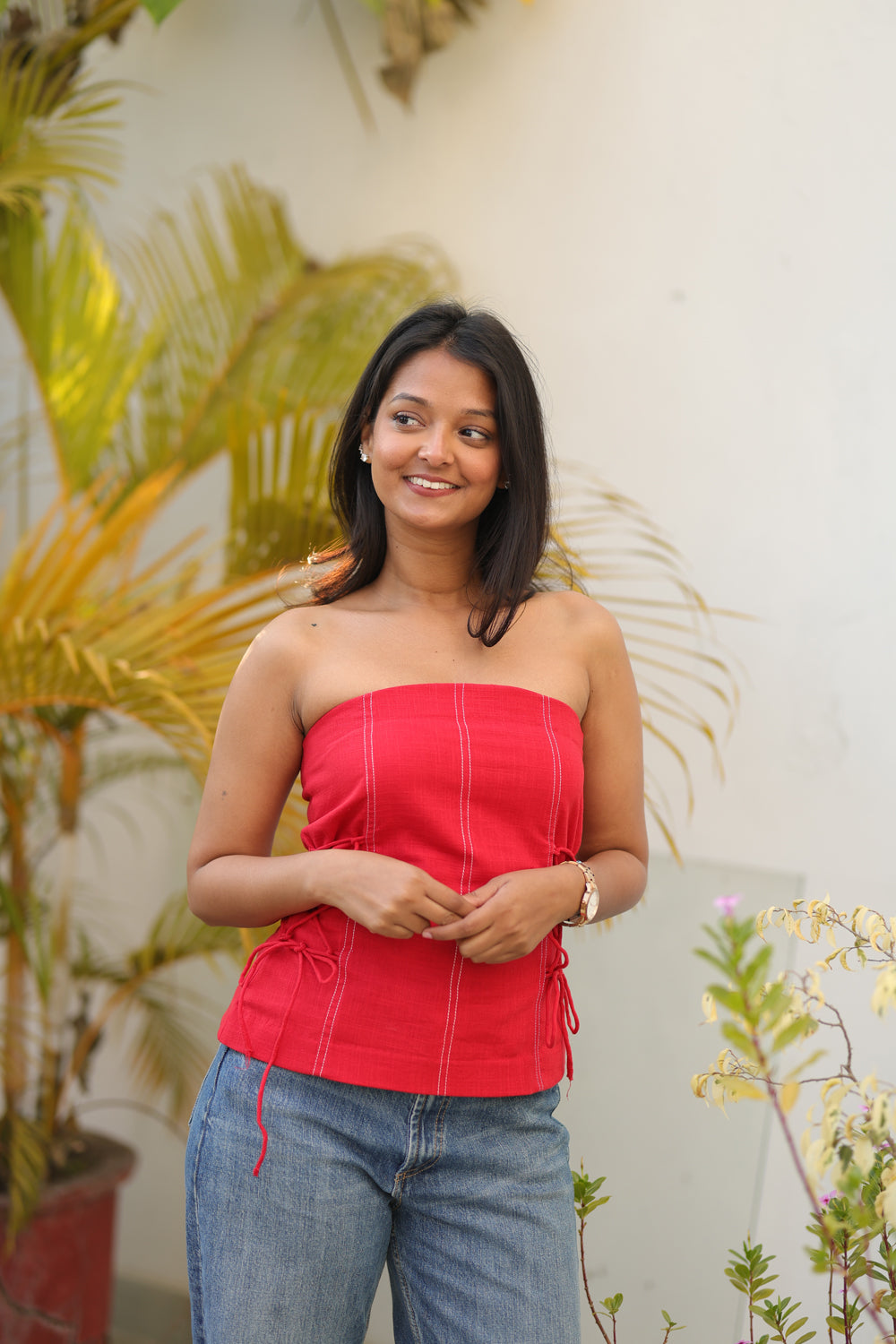 Red Off-Shoulder Top