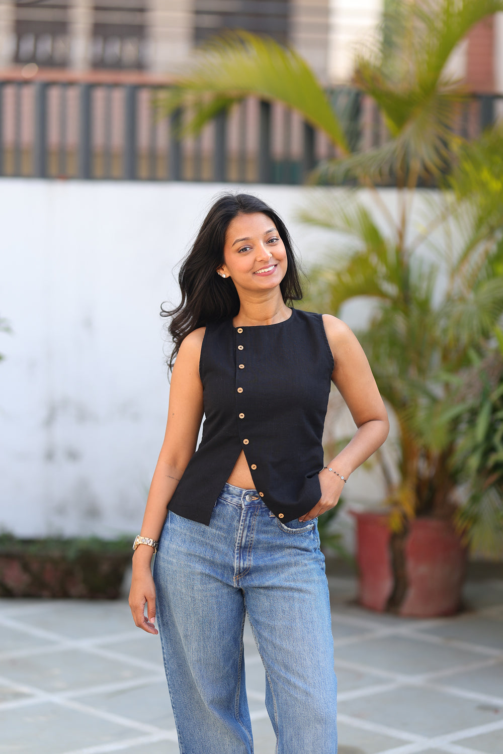 Black Boat-neck Top – Dri By Himadri