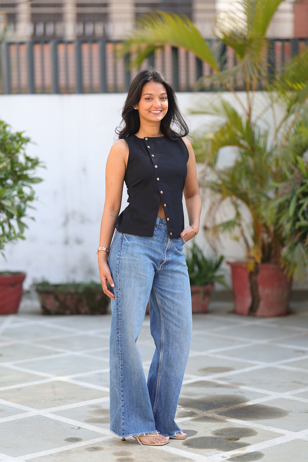 Black Boat-neck Top – Dri By Himadri