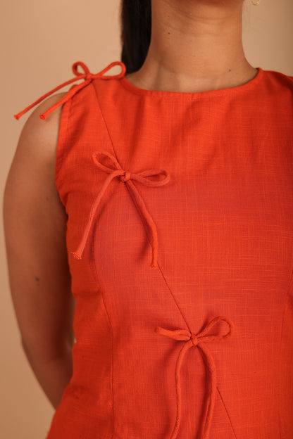 Burnt Orange Short Dress