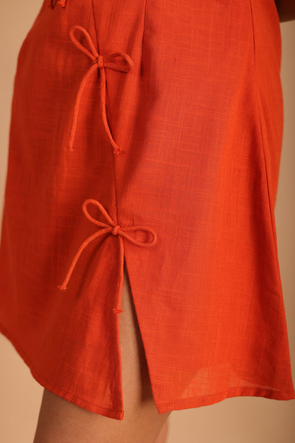 Burnt Orange Short Dress