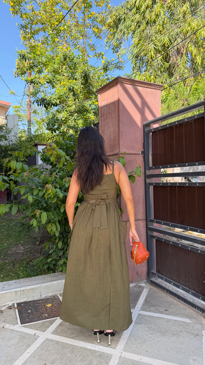 Army Green Maxi Dress
