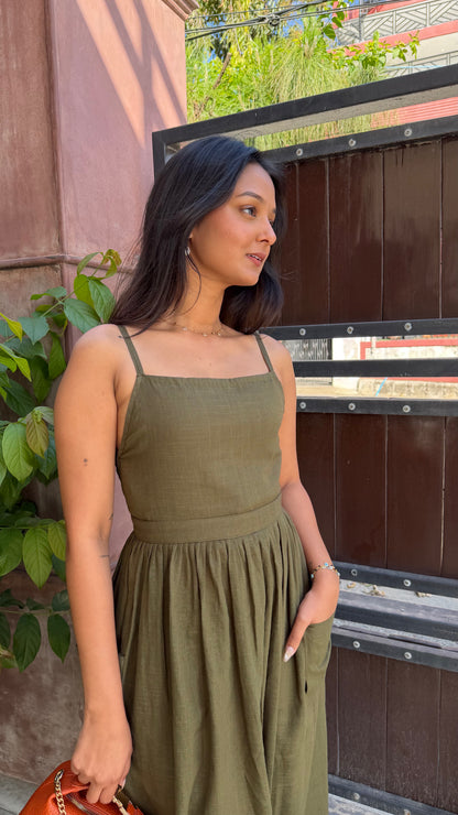 Army Green Maxi Dress