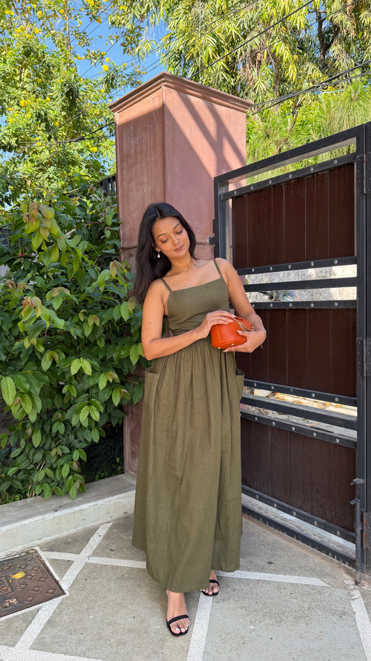 Army Green Maxi Dress