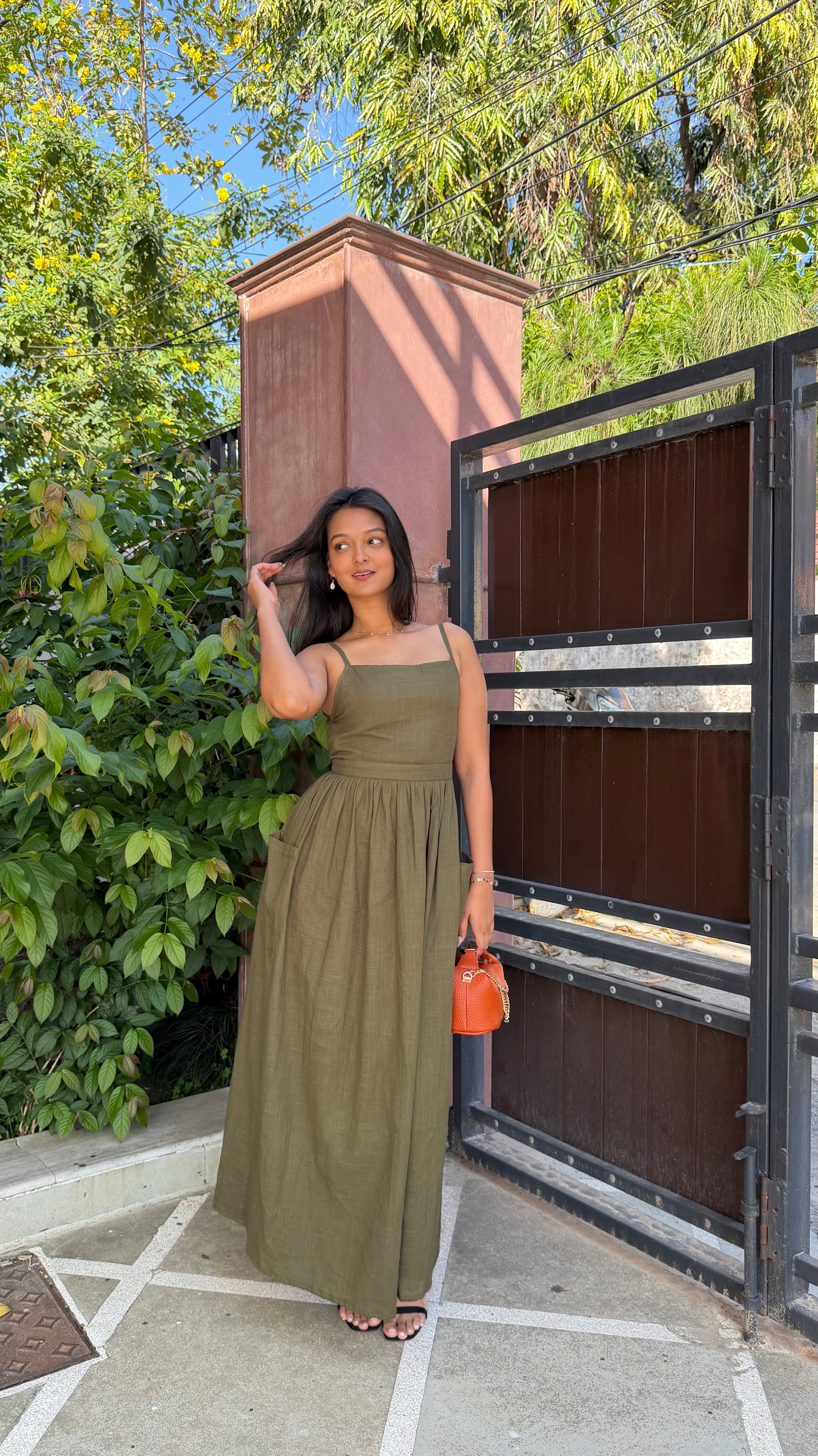 Army Green Maxi Dress