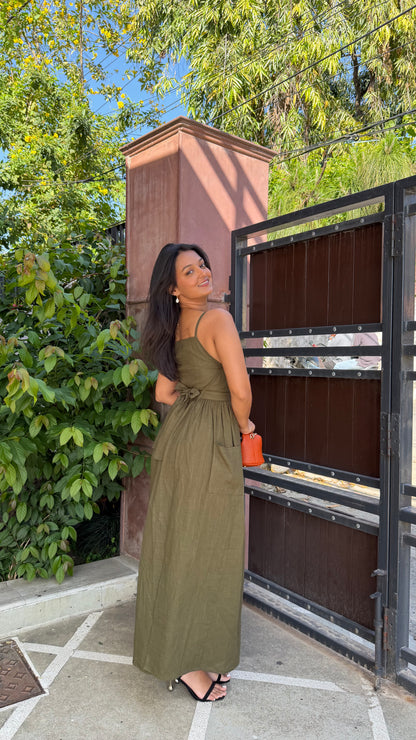 Army Green Maxi Dress
