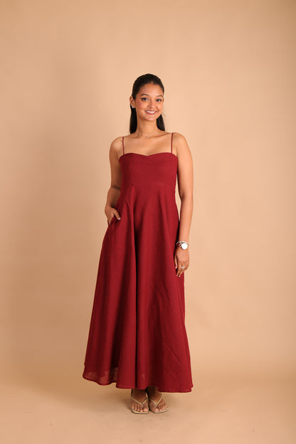 Maroon Maxi Dress