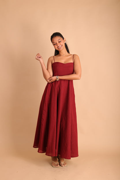 Maroon Maxi Dress