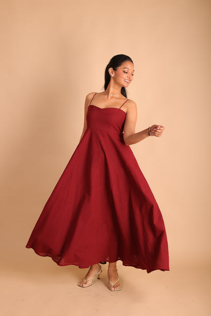 Maroon Maxi Dress