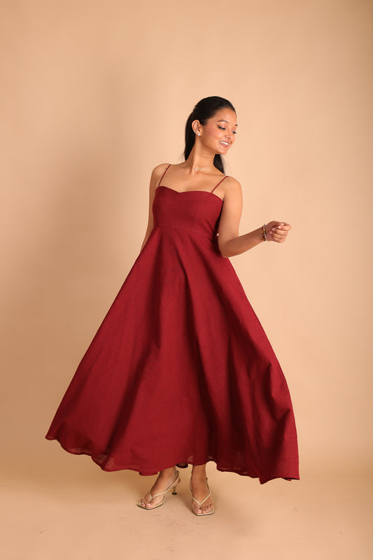 Maroon Maxi Dress