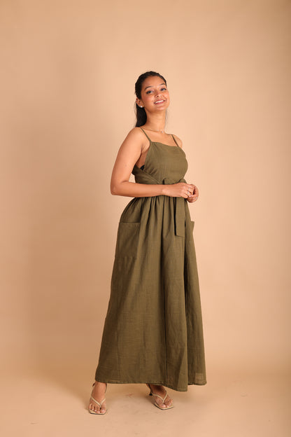 Army Green Maxi Dress