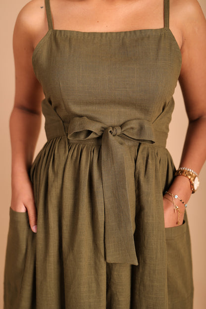 Army Green Maxi Dress